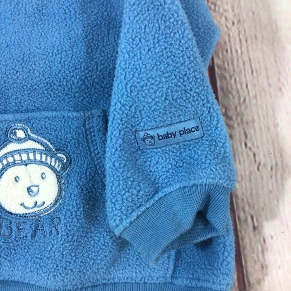 The Children’s Place Blue Bear Fleece Sweatshirt - Size 0-3 Months - Picture 3 of 6